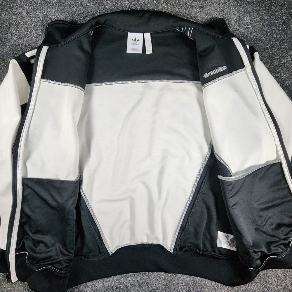 Adidas Trefoil Track Jacket Mens L Black White Colorblock Full Zip GD2030 - Picture 6 of 11